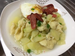 土豆鸡蛋面片的做法步骤：10