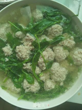 豌豆尖肉丸汤的做法步骤：6