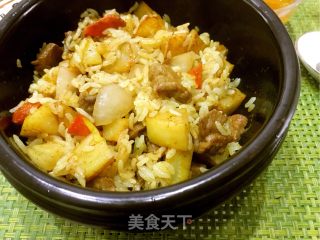 咖喱土豆牛肉煲仔饭的做法步骤：10