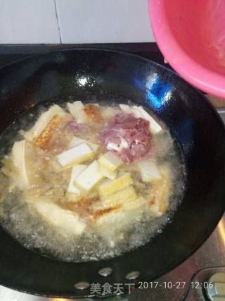 煎豆腐煮汤的做法步骤：7