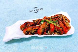 孜然粒炒蝼蛄虾的做法步骤：7