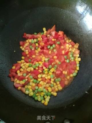 番茄炒饭的做法步骤：4