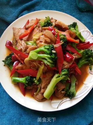 鸡片炒西兰花的做法步骤：10