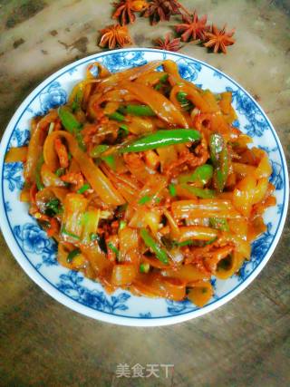 尖椒肉丝炒河粉的做法步骤：9