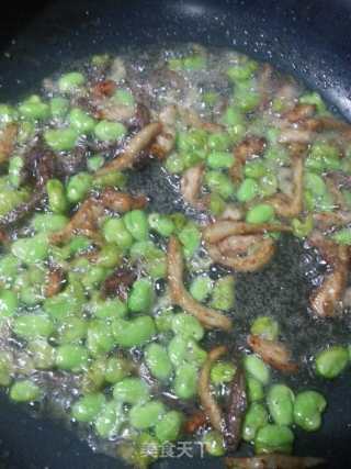 青椒毛豆肉丝的做法步骤：4