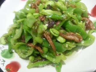 青椒毛豆肉丝的做法步骤：6