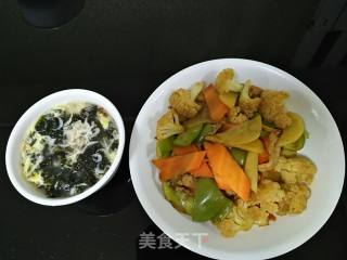 菜花胡萝卜炒肉的做法步骤：10