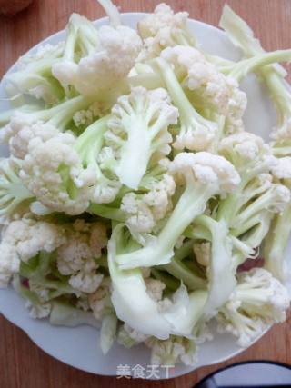 肉末有机菜花的做法步骤：2