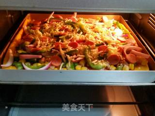 鸡肉什锦披萨的做法步骤：14