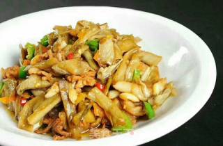 芋苗酸炒肉的做法步骤：1