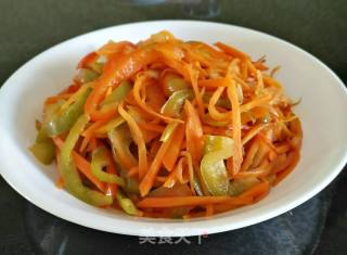 胡萝卜炒青椒丝的做法步骤：9