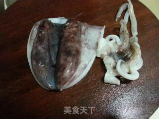 韭花炒墨斗片的做法步骤：1