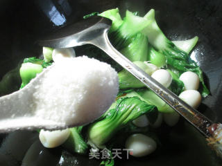 鹌鹑蛋烧青菜的做法步骤：6