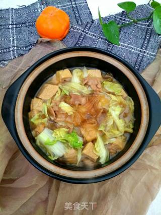 白菜肉片粉条冻豆腐的做法步骤：17