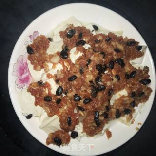 豆豉肉未清蒸水豆腐的做法步骤：5