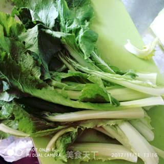 小白菜炒腊肉的做法步骤：3