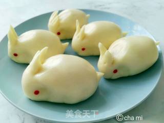 小白兔豆沙包的做法步骤：8