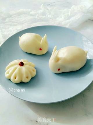 小白兔豆沙包的做法步骤：9