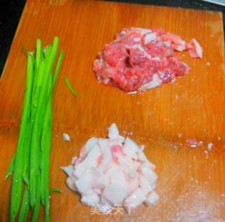 青菜肉粒面的做法步骤：2