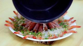 花开富贵蒜蓉虾的做法步骤：16