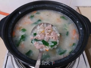 青菜瘦肉粥的做法步骤：8
