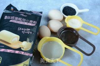 黑豆浆黑芝麻戚风的做法步骤：1