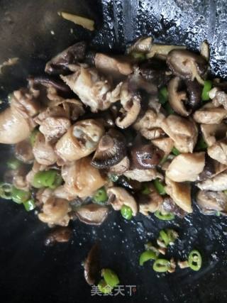 香菇炒鸡肉腿的做法步骤：4