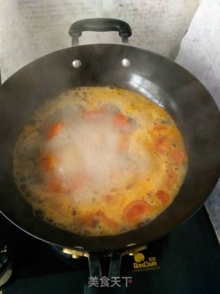 #炖菜#番茄鸡蛋热汤面（炝锅面）的做法步骤：5
