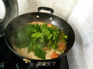 #炖菜#番茄鸡蛋热汤面（炝锅面）的做法步骤：7