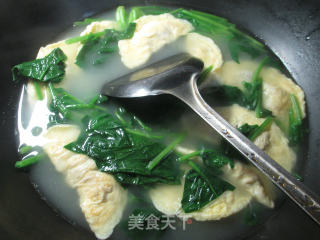 菠菜蛋饺粉丝汤的做法步骤：8