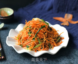 青蒜炒胡萝卜的做法步骤：9