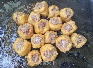 油豆腐镶肉的做法步骤：7