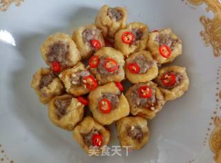 油豆腐镶肉的做法步骤：8