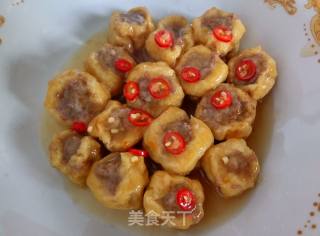 油豆腐镶肉的做法步骤：9