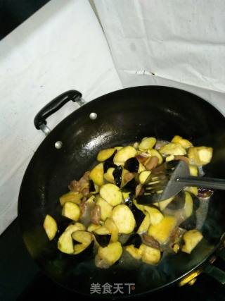 茄子烧鸡心的做法步骤：4