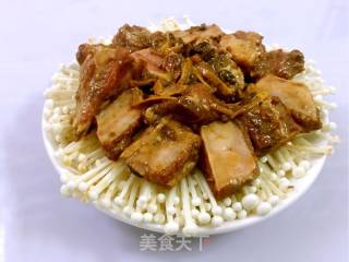 金针菇蒸排骨的做法步骤：4