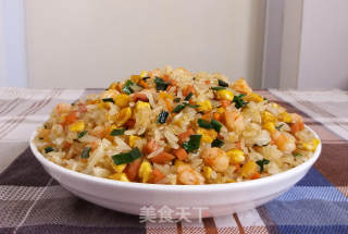 虾仁鸡蛋炒饭的做法步骤：10