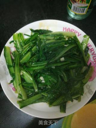 蒜茸炒苦脉的做法步骤：3