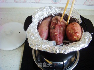 黑乐砂锅烤红薯的做法步骤：9