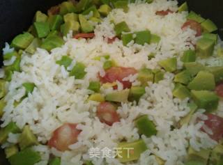 牛油果腊肠饭的做法步骤：4