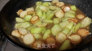 鱼饼烧丝瓜的做法步骤：6
