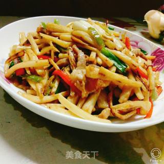 茭白炒猪肉的做法步骤：5