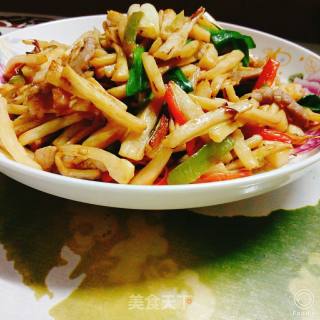 茭白炒猪肉的做法步骤：6