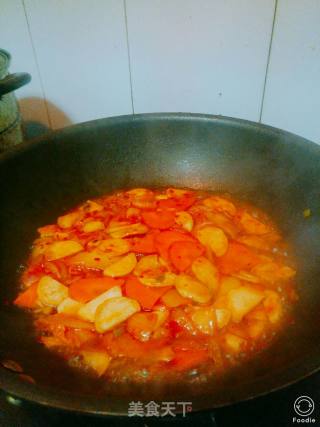 辣白菜炒茭白鸡胸肉的做法步骤：3
