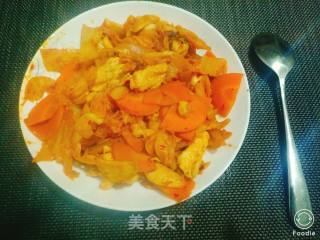 辣白菜炒茭白鸡胸肉的做法步骤：4
