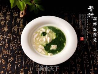 青汁磷虾豆腐羹的做法步骤：10