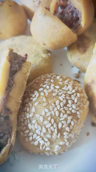 糯米南瓜豆沙饼的做法步骤：6