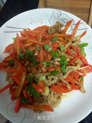 胡萝卜炒肉丝的做法步骤：4