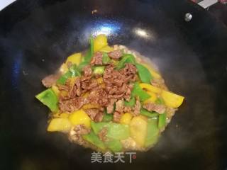 彩椒炒牛肉的做法步骤：5