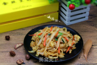 #懒人快手餐#家常炒河粉的做法步骤：10